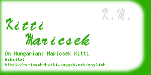 kitti maricsek business card